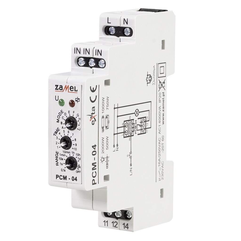 Releu monofunctional, Zamel PCM-04, 230V, Alb