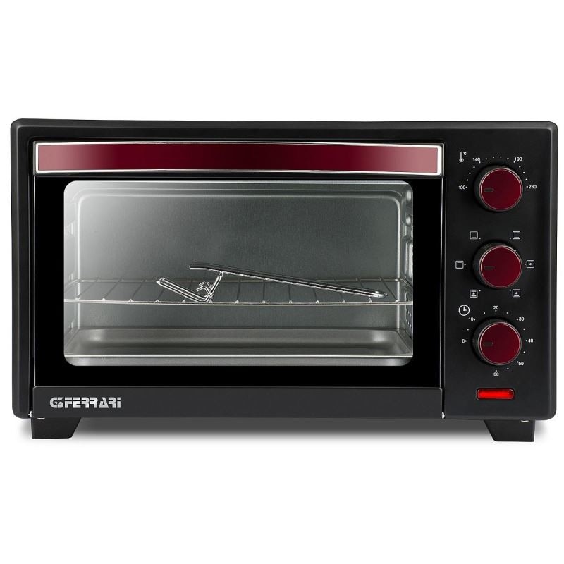 Cuptor electric G3Ferrari Il Moro 20 G10073, 1380W, 20L, 230 grade, convectie, grill, timer, negru/rosu