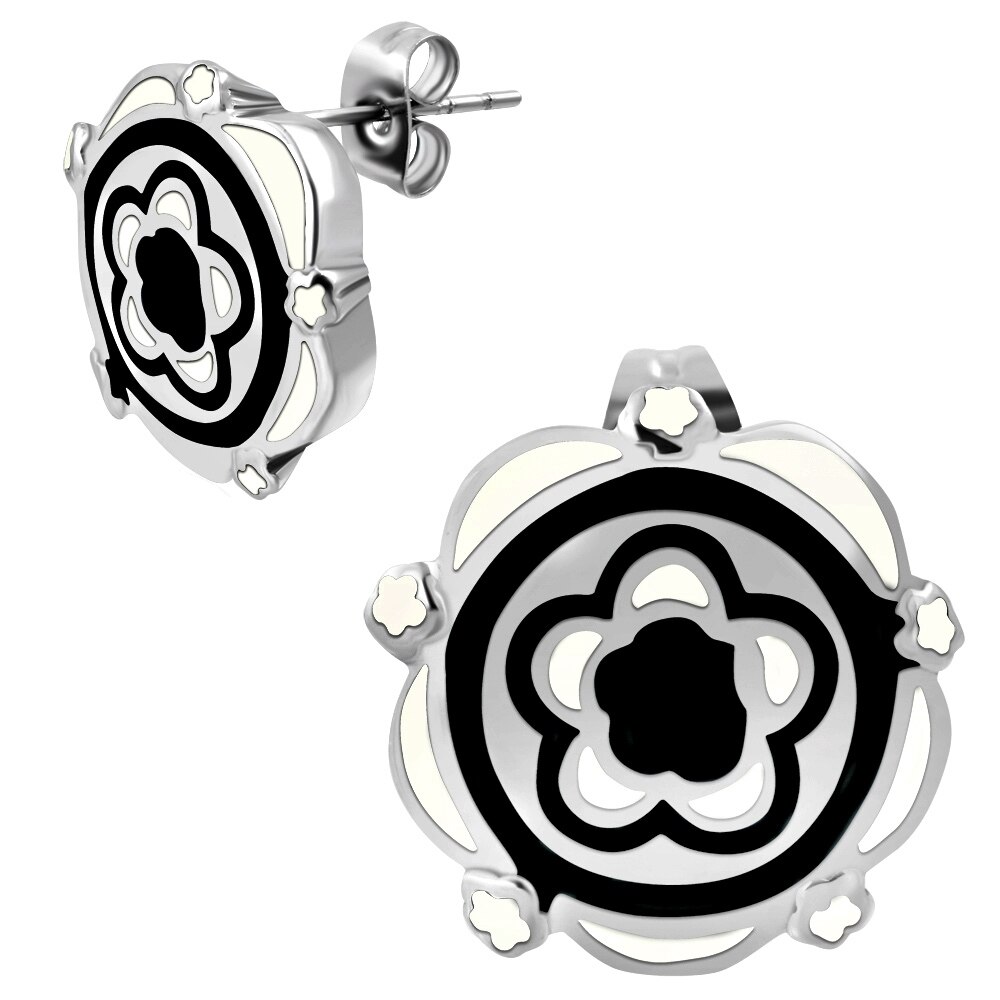 Cercei inox cu floricele - BeSpecial 8752, 1,6, Argintiu