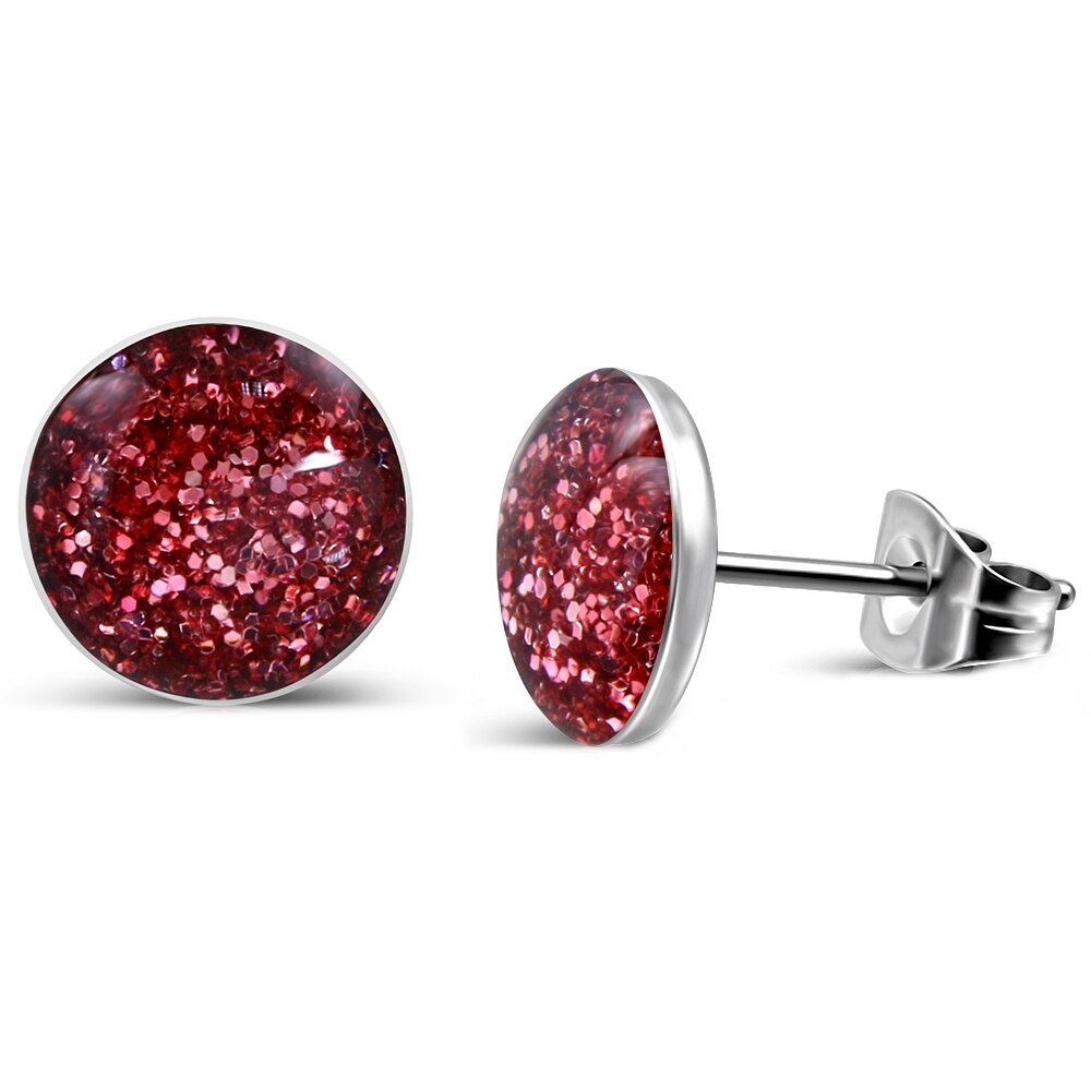 Cercei rotunzi din inox roz - BeSpecial 8683, 0,7, Roz