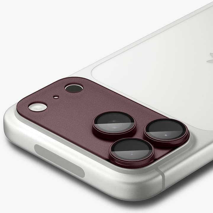 Folie protectie camera pentru iPhone 18 Pro Max Spigen Optik.tR EZ Fit Pro XL, Aplicator automat, Anti zgarieturi, Antisoc, Instalare usoara, Protectie premium, Visiniu