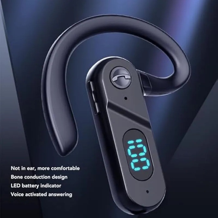 Bluetooth слушалки, безжични, за едно ухо, микрофон с шумопотискане, 300mAh