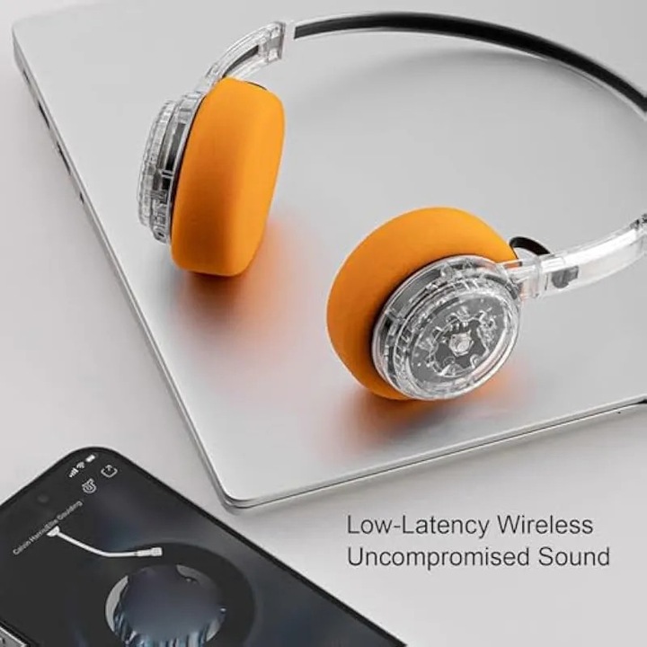 Casti Bluetooth Fockety, спорт ретро, шумопотискане, бял, стандартен