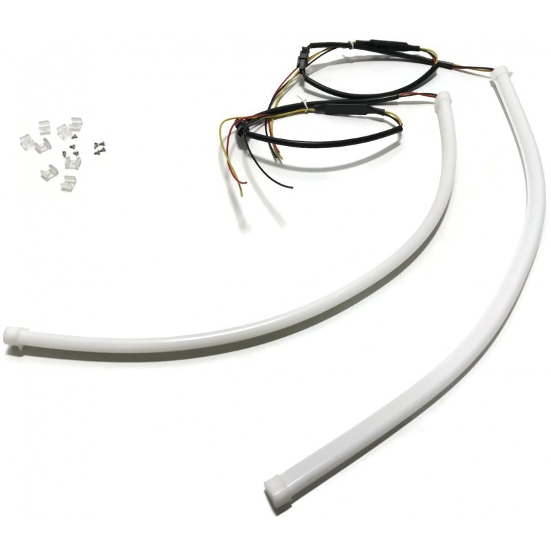 Banda Flexibila LED DRL Alb Pur 30cm,Lumini de zi EVO BO30W,12V