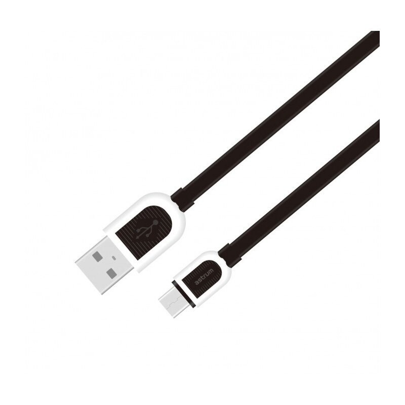 Cablu de Date Micro USB Astrum UD360, plat, Negru