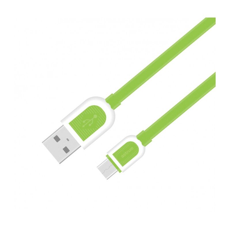 Cablu Incarcare/Date 1m Plat Astrum USB/MicroUSB Verde