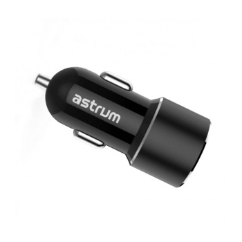 Incarcator Auto 4.8A 2xUSB cu Cablu microUSB CC340 Negru Astrum Incarcator Auto 4.8A 2xUSB cu Cablu microUSB CC340 Negru Astrum