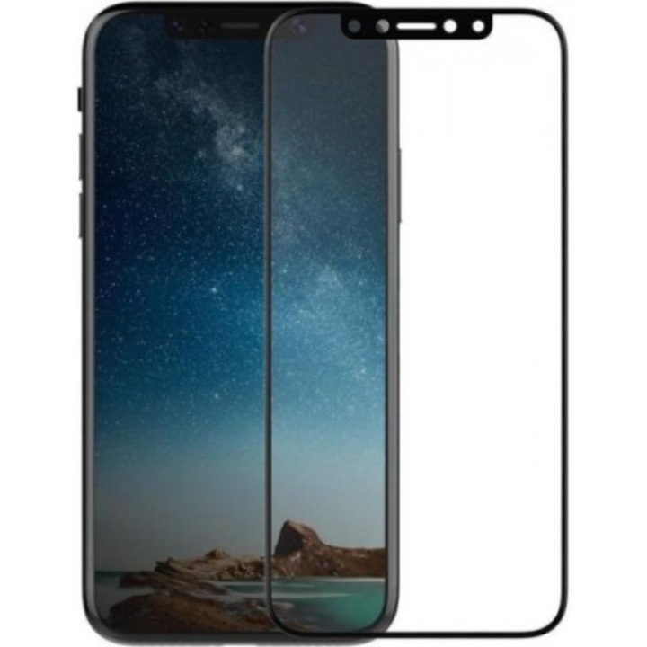 Стъклен протектор X-Doria 2.5D за iPhone XS/X, Черен