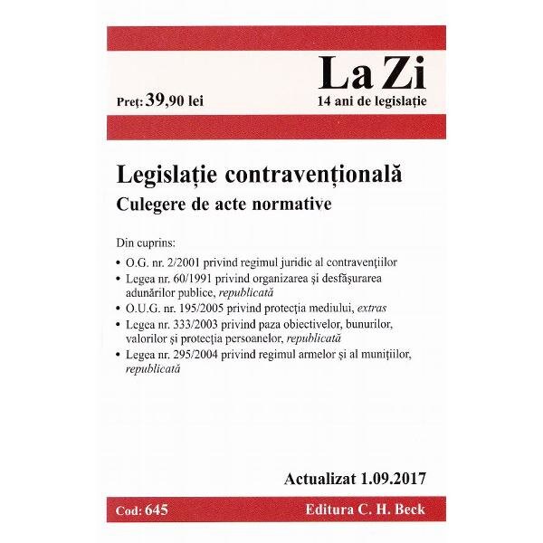 Legislatie Contraventionala Act 1 09 2017 Emag Ro