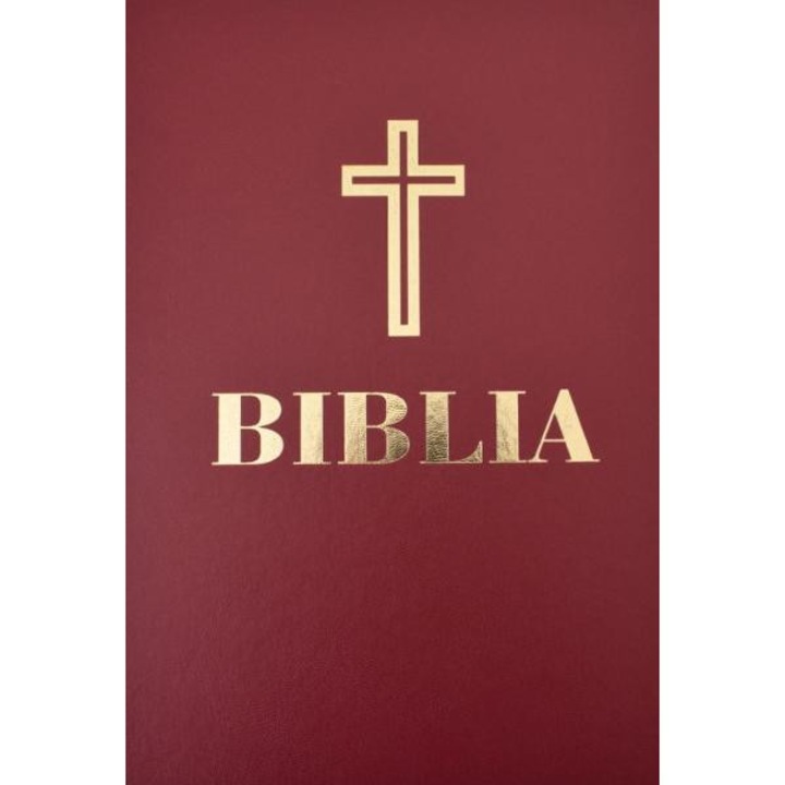 Biblia, format A4, cu scris mare, visiniu