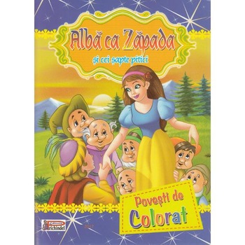 Alba ca Zapada si cei sapte pitici - Povesti de colorat Alba ca Zapada si cei sapte pitici - Povesti de colorat