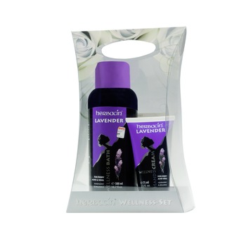 Set cadou baie cu levantica - spumant si crema de maini, Herbacin Set cadou baie cu levantica - spumant si crema de maini, Herbacin