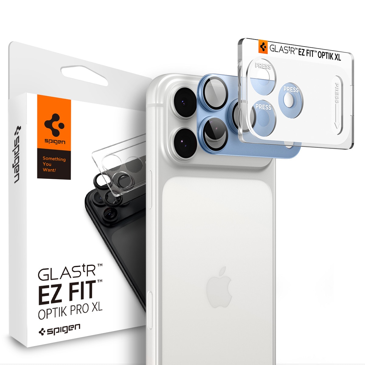 Protectie camera foto Spigen Glass tR EZ Fit Optik Pro XL compatibila cu iPhone 18 Pro Max, Light Blue