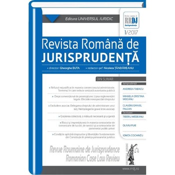 Revista romana de jurisprudenta 1 din 2017 - Gheorghe Buta, Nicoleta Tandareanu Revista romana de jurisprudenta 1 din 2017 - Gheorghe Buta, Nicoleta Tandareanu