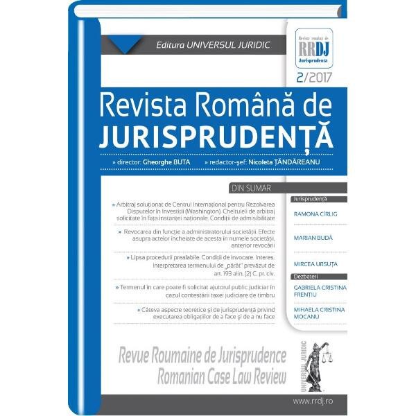 Revista romana de jurisprudenta 2 din 2017 - Gheorghe Buta, Nicoleta Tandareanu