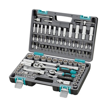Trusa cu chei tubulare cu antrenor de 1/4 si 1/2 inch si biti in valiza de transport cu 60 de piese Trusa cu chei tubulare cu antrenor de 1/4 si 1/2 inch si biti in valiza de transport cu 60 de piese