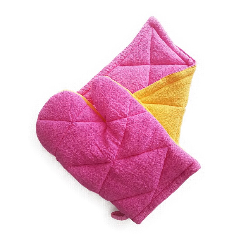 Laveta si manusa termo-rezistente matlasate in 2 culori - panza topita romaneasca