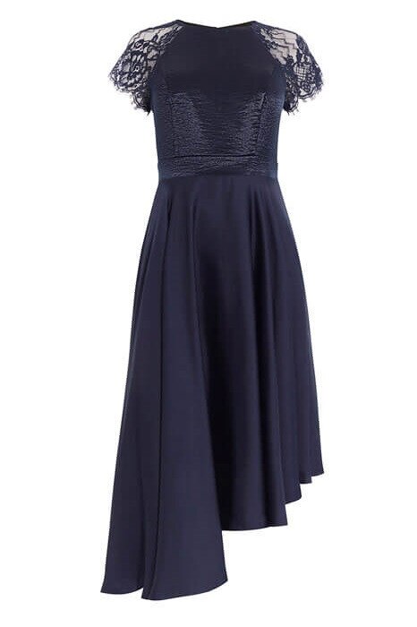 Rochie Becky, satin, Albastru