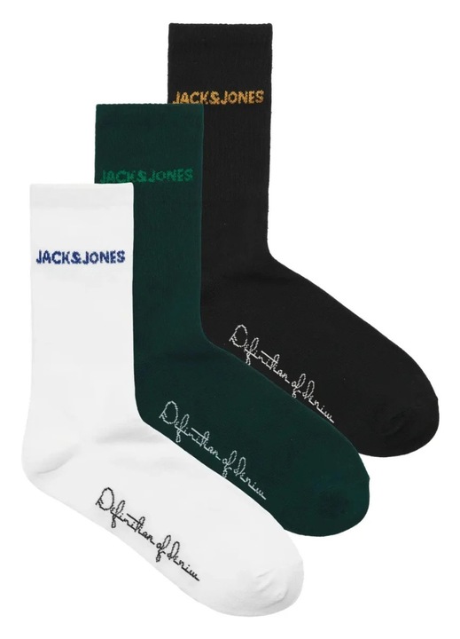 Jack & Jones Комплект от 3 чифта чорапи, мъжки, JACBRUNO, Черен