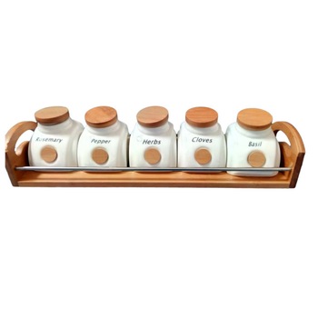 Set condimente 5 piese din ceramica D141 Set condimente 5 piese din ceramica D141
