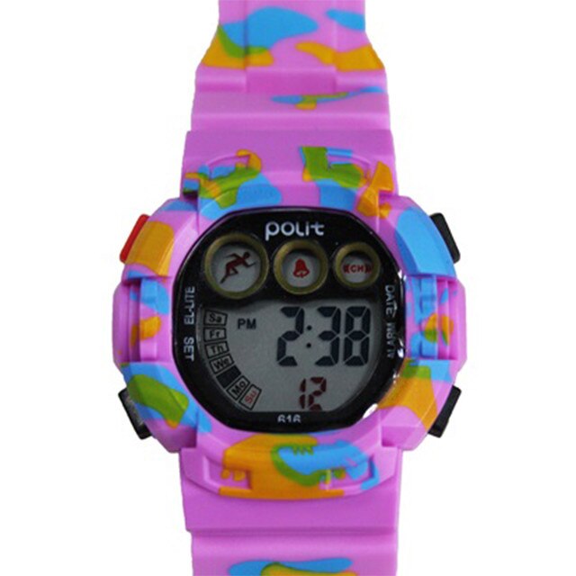 Ceas Copii, Afisaj Electronic, Cronometru, Data, Alarma/F1, Rezistent la Apa, Roz, Salamandra Kids