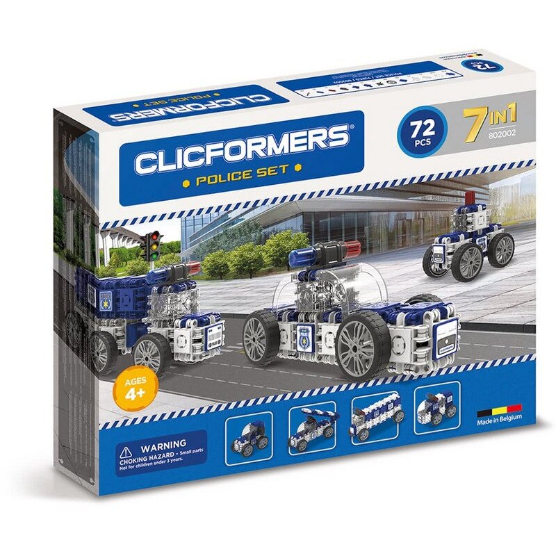Set de constructie, CLICFORMERS, Politie, 72 piese