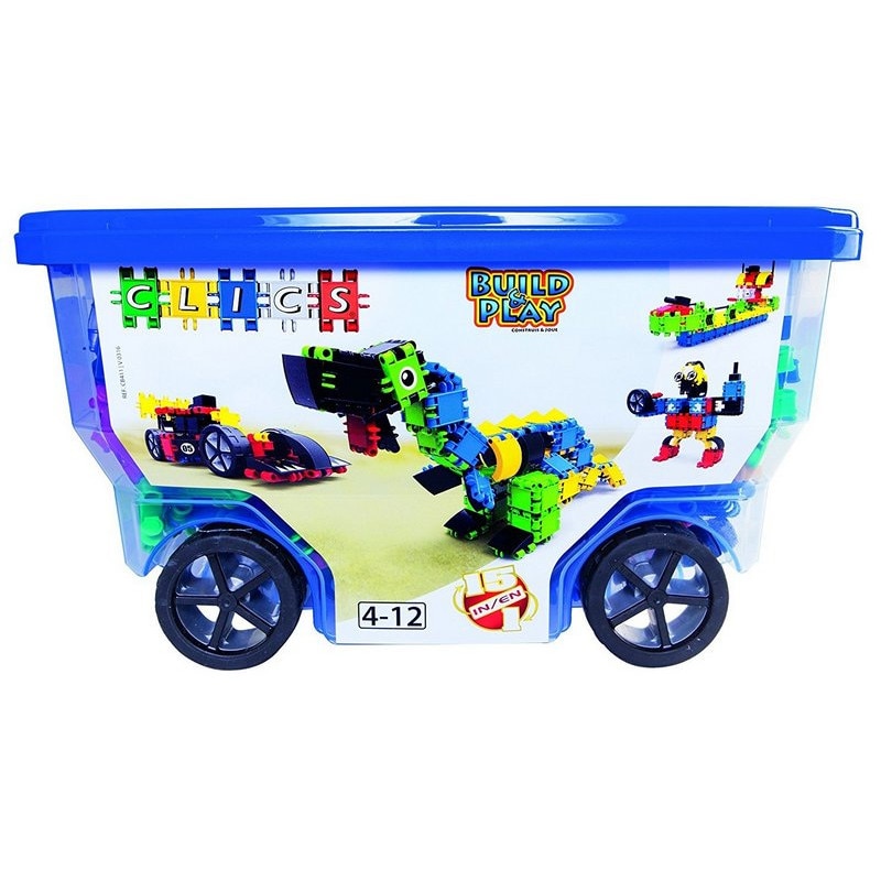 Set de constructie Clics Rollerbox, 377 piese, Multicolor