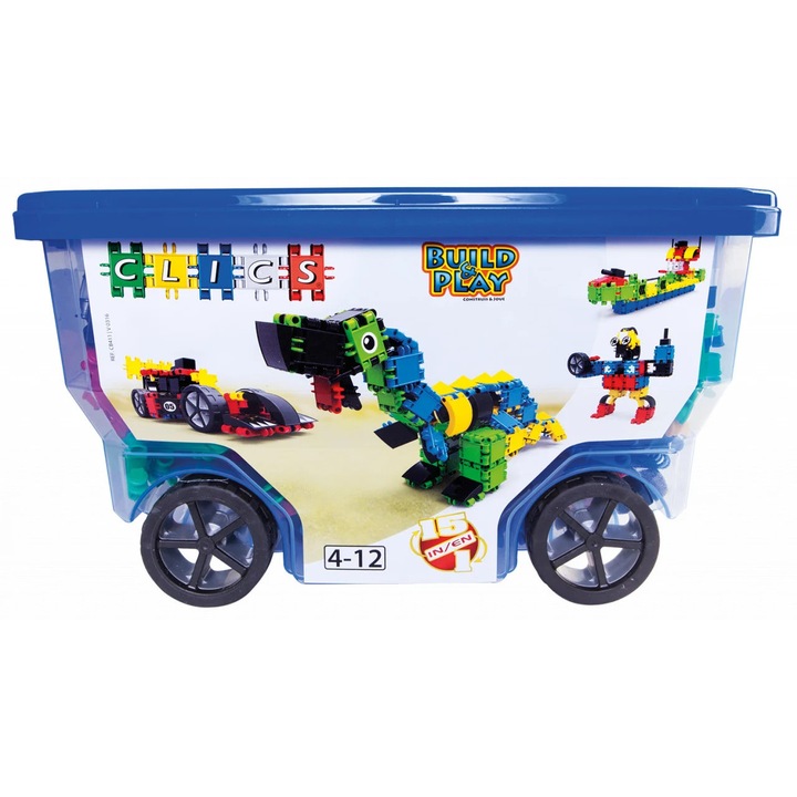 Конструктор Clics Rollerbox, 377 части, Многоцветен