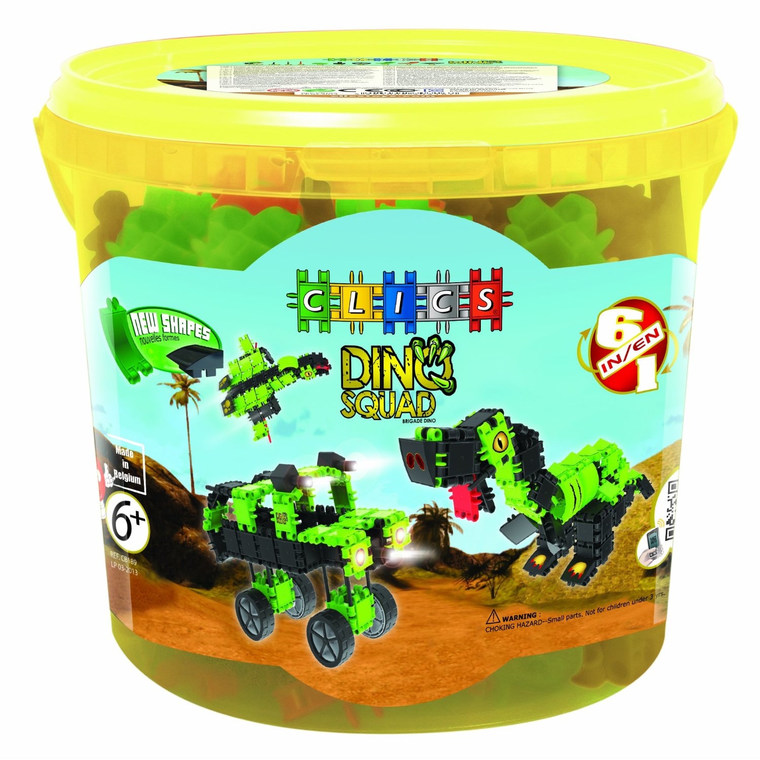 Set de blocuri de constructie, Clics Cb189, Dinozauri, 151 de piese