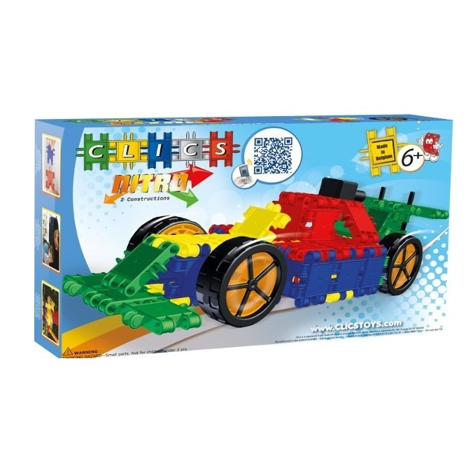 Set de blocuri de constructie, Clics Nitro, 99 de piese
