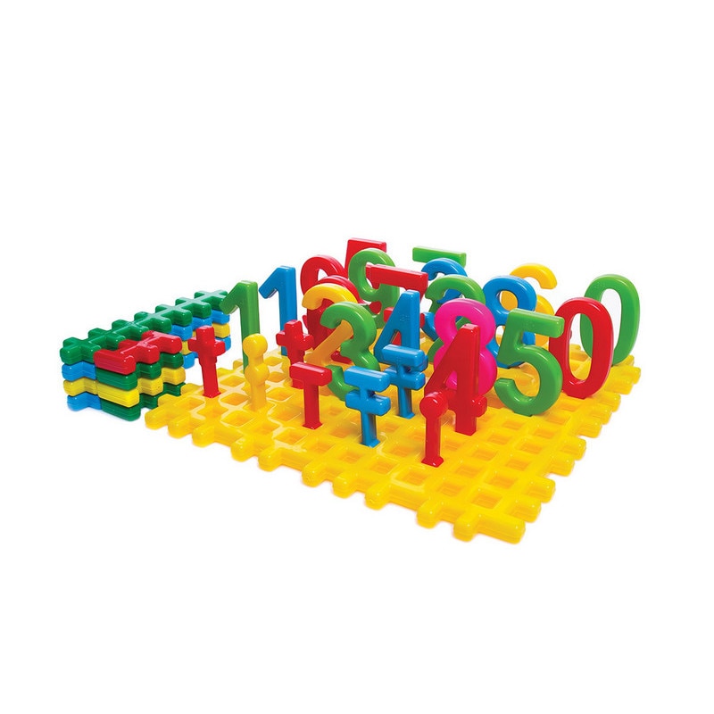 Set de blocuri de constructie cu cifre, Mario-Inex, 39 de piese