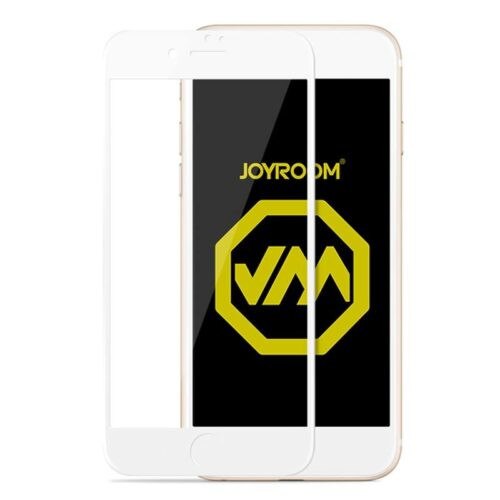 Folie protectie sticla 3D nano JOYROOM pentru iPhone 7, margini usor curbate, alba