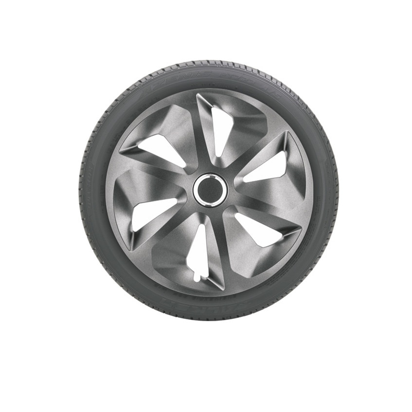 Set 4 Capace roti Grafit Roco cu inel cromat 13' , model elegant