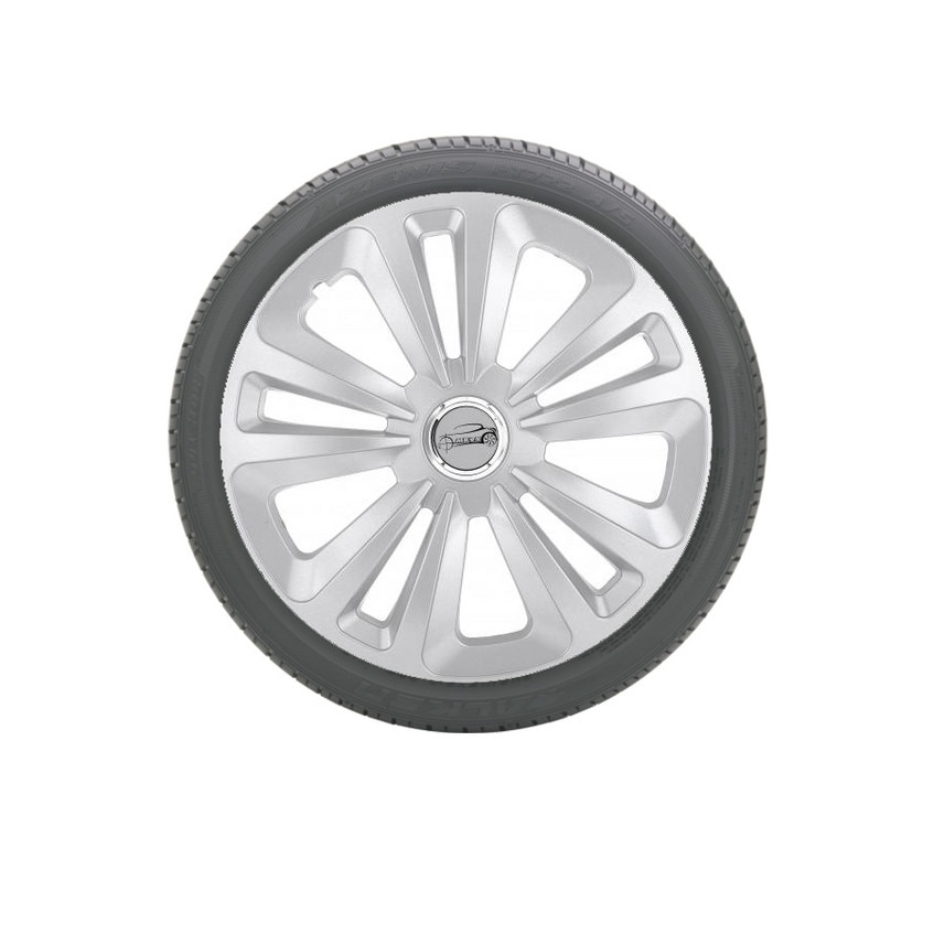 Set 4 Capace roti Ring Terra cu inel cromat 13' , model elegant