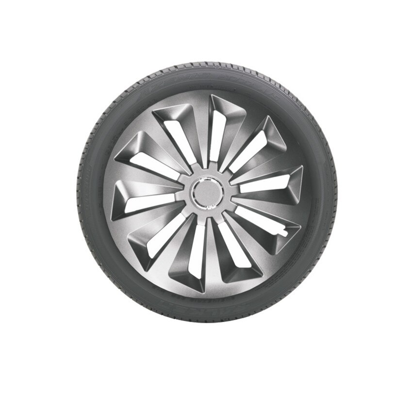 Set 4 Capace roti Grafit Fox cu inel cromat 13' , model elegant