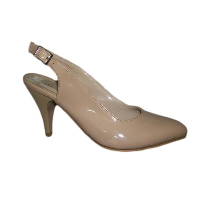 Sandale inchise in fata, stil stiletto, D&J Exclusive, Bej