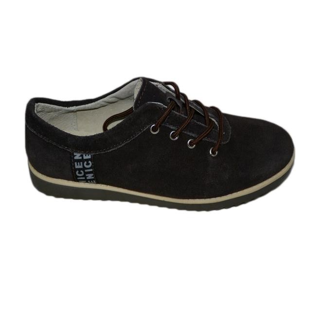 Pantofi cu talpa joasa cu dunga laterala, D&J Exclusive, Maro