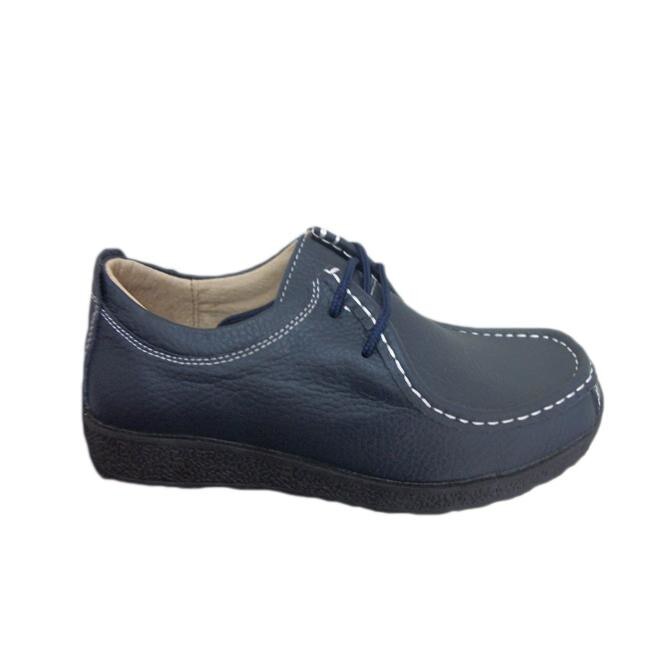 Pantofi cu cusaturi albe, D&J Exclusive, Albastru marin