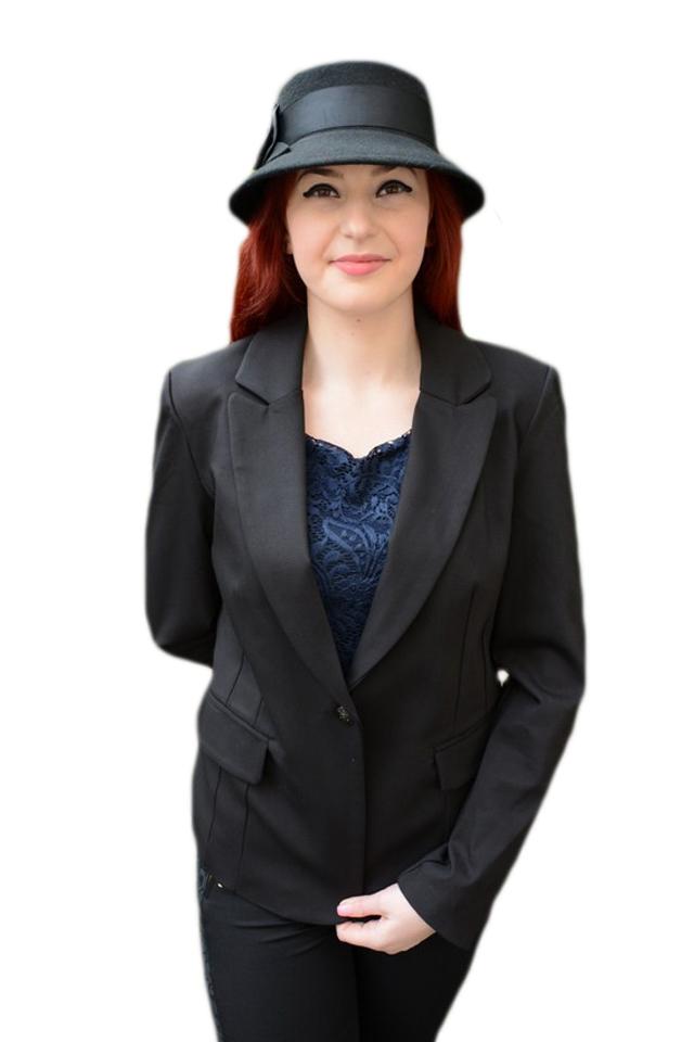 Sacou cu croiala cambrata, D&J Exclusive, Negru