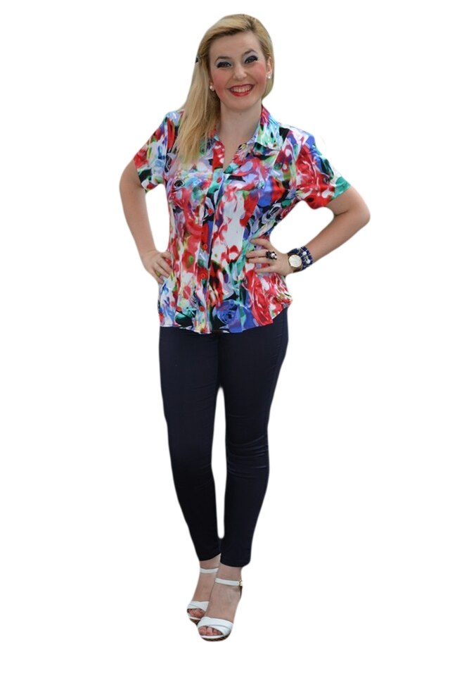 Camasa cu aspect clasic si design colorat, D&J Exclusive, Multicolor