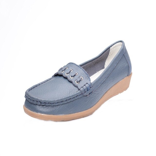 Pantofi din piele naturala , D&J Exclusive, Albastru marin
