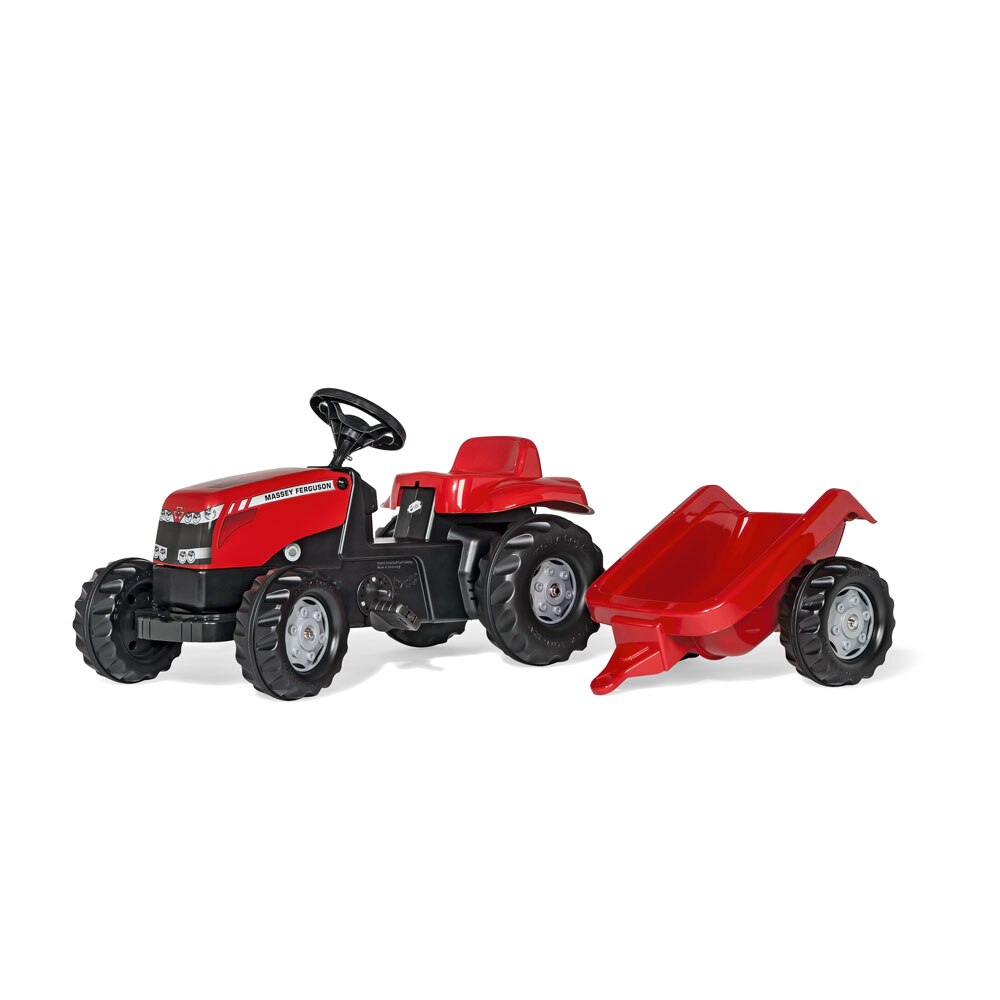 Tractor cu pedale si remorca Rolly Kid Massey Ferguson, rosu