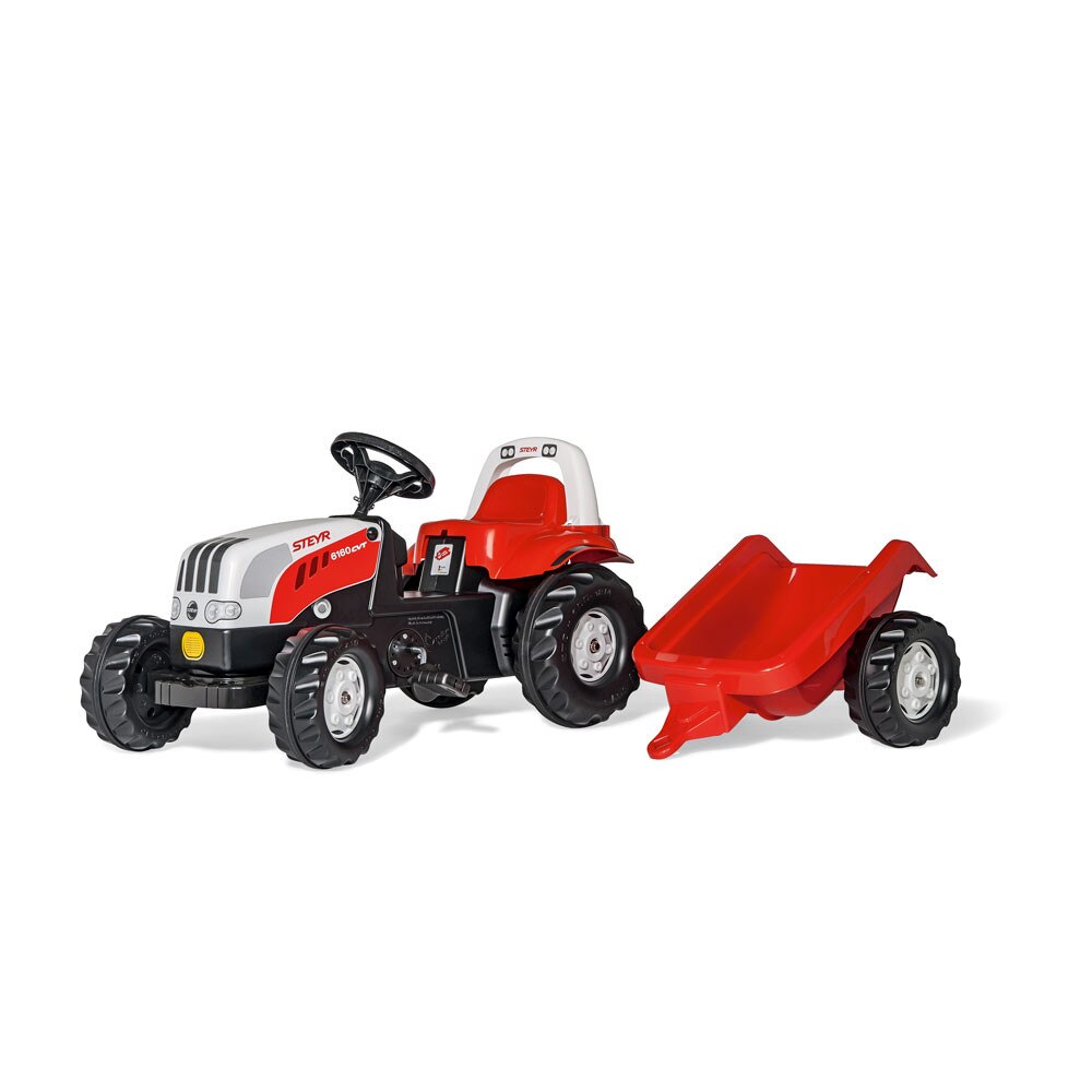 Tractor cu pedale si remorca Rolly Kid Steyr 6160 CVT, rosu