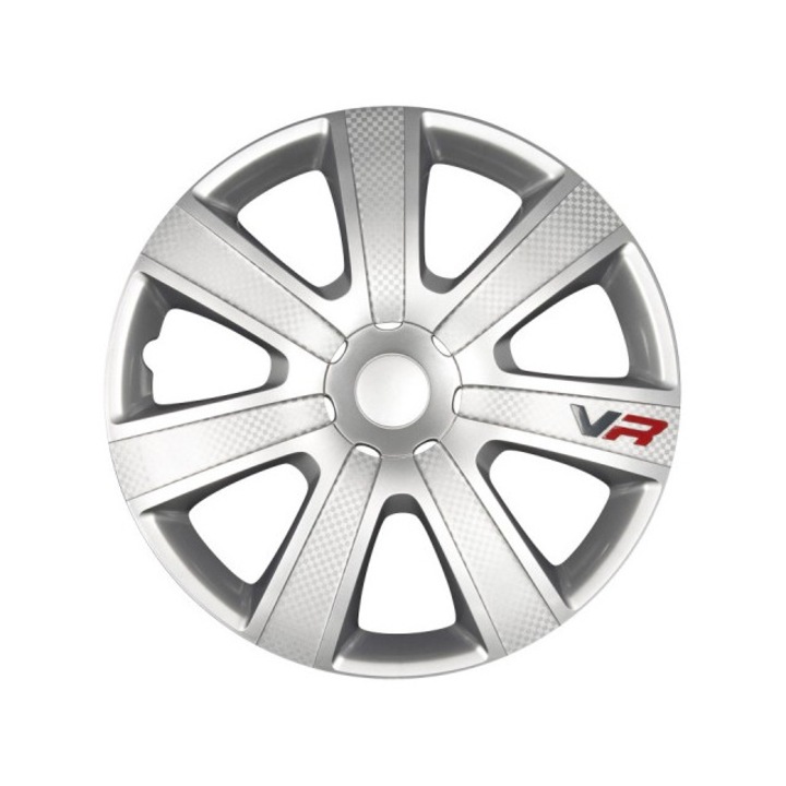 Set 4xCapac roata, Argo, Vr Carbon Look 13", Argintiu
