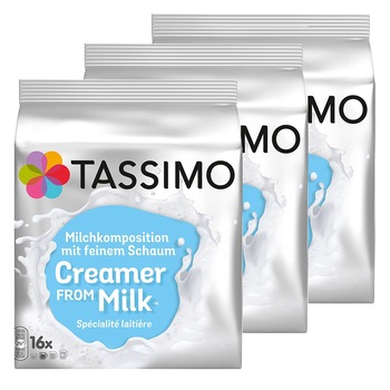 Set 3 X Capsule Jacobs Tassimo Lapte, 16 capsule, 104 g Set 3 X Capsule Jacobs Tassimo Lapte, 16 capsule, 104 g