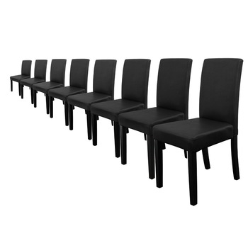Set Verona 8 scaune bucatarie, en.casa, 90 x 42 cm, tapitat, piele sintetica, forma sezut trapezoidala, negru Set Verona 8 scaune bucatarie, en.casa, 90 x 42 cm, tapitat, piele sintetica, forma sezut trapezoidala, negru