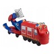 Трансформиращ се влак Chuggington Wilson (Pop & Transform, EU890201 PZZJMEO1WGFA7O), разтегателен кран и спасителна мрежа, червен/син