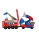 Трансформиращ се влак Chuggington Wilson (Pop & Transform, EU890201 PZZJMEO1WGFA7O), разтегателен кран и спасителна мрежа, червен/син