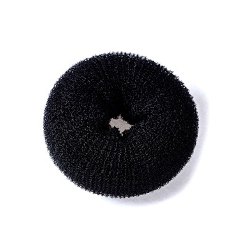 Burete pentru coc (gogoasa pentru coc) - par negru - diametru 9 cm Burete pentru coc (gogoasa pentru coc) - par negru - diametru 9 cm