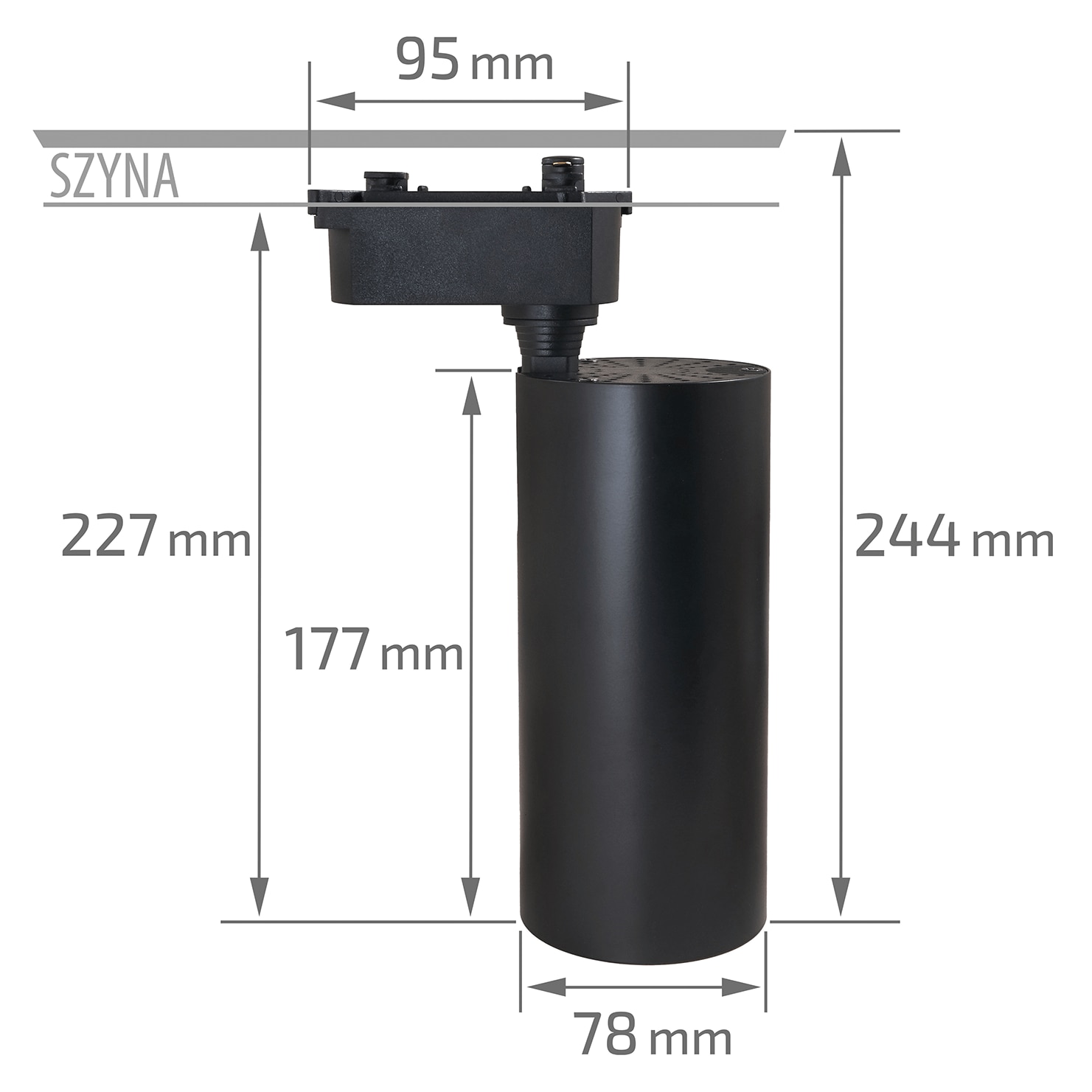 Sound Directivity Simple Lampa pe sina Steka Piko 30W, Neagra, Alb neutru (4000K), dimensiuni 24 ...